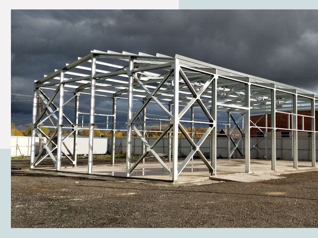 Двускатные ангары в Сосновый Бор от 609 руб. за квадрат