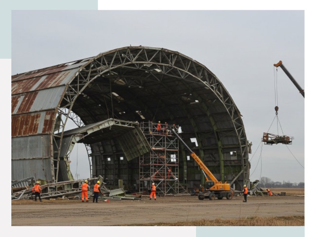 Демонтаж ангаров в Сосновом Бору